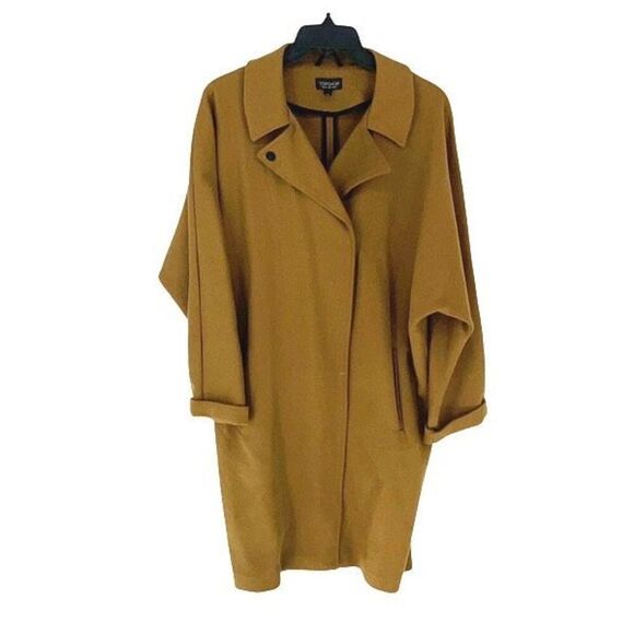 Topshop 3/4 Oversized Mid weight Cotton Blend Stretch Coat Size 10